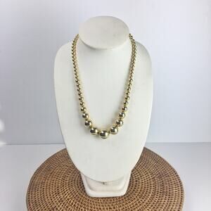 Vintage gold bead costume jewelry necklace